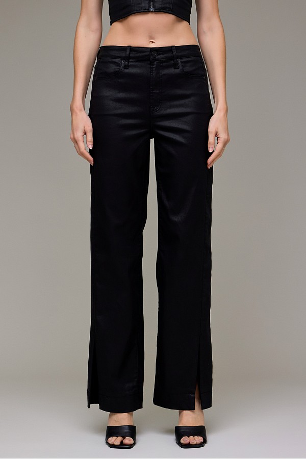 Coated Slit High Rise 32" Inseam Classic Straight